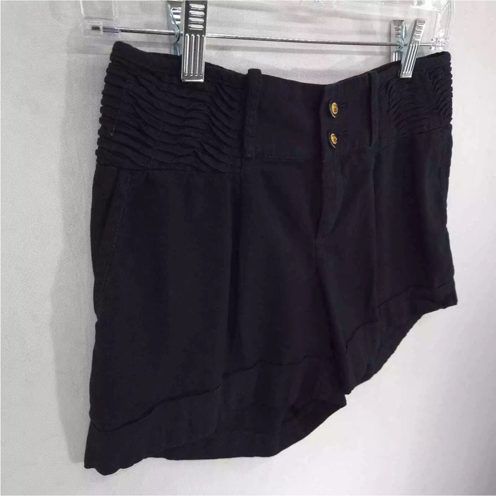Anthropologie Elevenses Ship Shape Navy Linen Blend Shorts Size 4 View 4